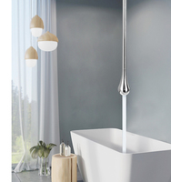 Robinet de lavabo mural moderne en laiton à trou unique avec cartouche céramique et fonction de dosage, mitigeur de salle de bain