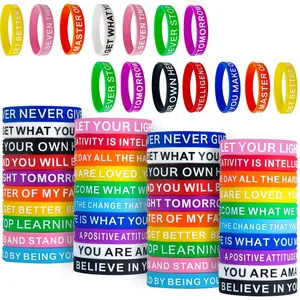 Bracelet personnalisé en caoutchouc, citation de motivation, Bracelets en Silicone, Bracelets extensibles pour hommes