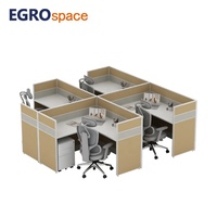 EGROspace – Mobilier de bureau moderne et élégant : Poste de travail modulaire avec cloison en bois, combinaison de bureaux individuels