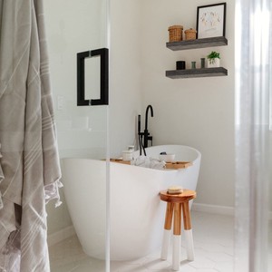 <b>Floating</b> Bathroom Shelves 16 Inch Set Of 2 Grey Wall Mounted Shelf Over Toilet Farmhouse Decor - Product Image 2