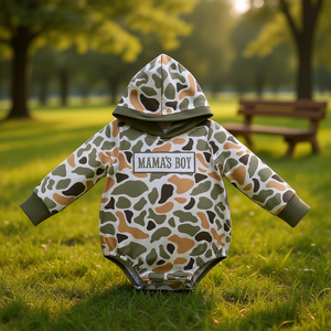 Mono de Camuflaje para Bebé TDS con Bordado MAMA'S BOY, Manga Larga, Primavera Otoño, Body para Bebé, Ropa Casual con Estampado - Product Image 2