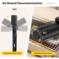 Brosse de nettoyage électrique portable et rechargeable pour barbecue, rouleau en acier inoxydable, outil de nettoyage multifonctionnel pour barbecue extérieur et camping