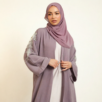 Abaya brodée de cristaux pour femmes, vêtements islamiques modestes ouverts