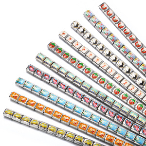 Unisex personalità senza appannamento 316L in acciaio inox zircone italiano <span class=keywords><strong>Charm</strong></span> italiano <span class=keywords><strong>Charm</strong></span> componibili - Product Image 4