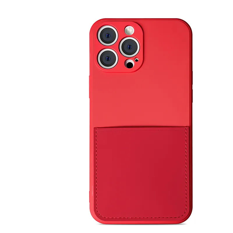 CaseBuddy özelleştirme silikon PU deri kartvizit kamera koruma telefon tutucu iPhone için kılıf 14 13 12 11 Pro Max