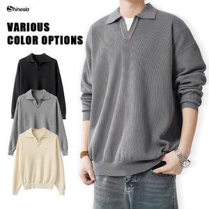 Maglione Pullover da Uomo in Lana e Cachemire a Collo Alto OEM&ODM, Pullover Essenziale da Uomo Tinta Unita in <span class=keywords><strong>Cotone</strong></span> con <span class=keywords><strong>Scollo</strong></span> a <span class=keywords><strong>V</strong></span>, Maglione Personalizzato Lavorato a Maglia - Product Image 2