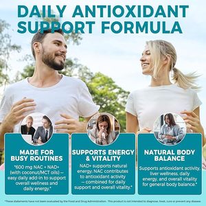 Cápsulas Blandas de NAC 600mg con NAD, Aceite de Coco y MCT para Apoyo Antioxidante y a <span class=keywords><strong>la</strong></span> Salud del Hígado, Sin GMO, Sin <span class=keywords><strong>Gluten</strong></span> ni <span class=keywords><strong>Soya</strong></span>, OEM ODM - Product Image 3