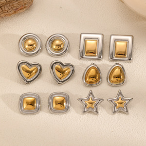 ต่างหูสตั๊ดสแตนเลสสำหรับผู้หญิง joyeria de acero inoxidable aretes Para mujer - Product Image 1