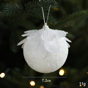 Boules de Noël incassables personnalisées avec logo, design de Noël, 8 cm, 3 pièces/boîte, boules de Noël en mousse blanches, décorations suspendues pour arbre de Noël - Product Image 6