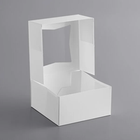 Boîte à gâteaux personnalisée 8x8x2.5 pouces blanc brun boîtes de boulangerie Kraft avec fenêtre pour fraises emballage de Dessert