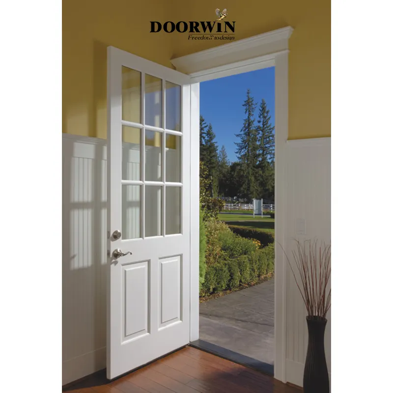 ドアウィン新デザインジョージアホットセールシングル無垢材ドアデザインモダンインテリア木製ドア