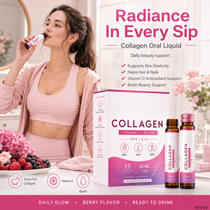<span class=keywords><strong>Collagène</strong></span> liquide oral avec vitamine C et biotine, <span class=keywords><strong>collagène</strong></span> de type I et III provenant de bovins nourris à l'herbe pour la peau, les cheveux et les ongles, OEM Private - Product Image 1