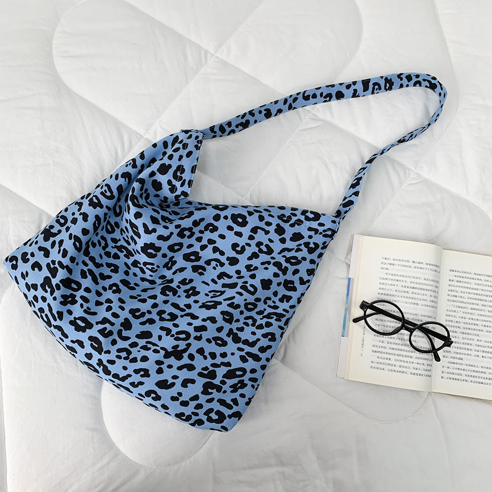 Blue leopard one belt crossbody zipper