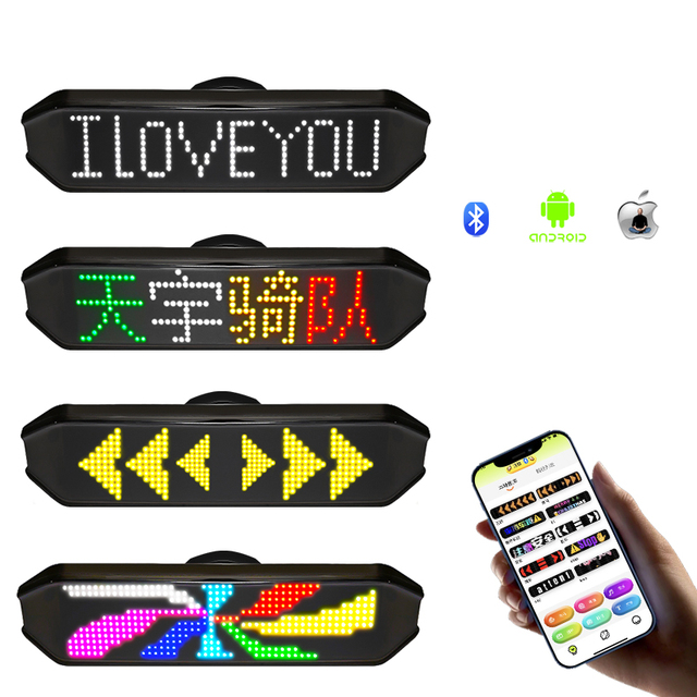 Waterproof Brake Bicycle Tail Light RGB Display DIY Text USB Rechargeable Bicycle Light Remote Switch Bike Turn Signal LED Light