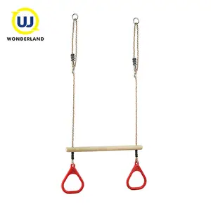 Verstelbare Speeltuin Kids Houten Aap Trapeze Bar Touw Schommel