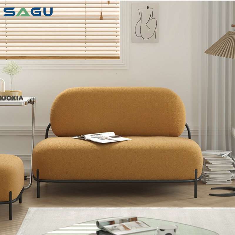 Простой стиль кофе магазин отдых софа приема ресторан дизайн будки 2 сиденье постельное белье набор матерчатых диванов