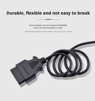 Cable de Conexión de Diagnóstico OBD2 Macho a DB9 Hembra de 6 Conductores, Tarjeta CAN Serial, Puerta de Enlace de Prueba RS232