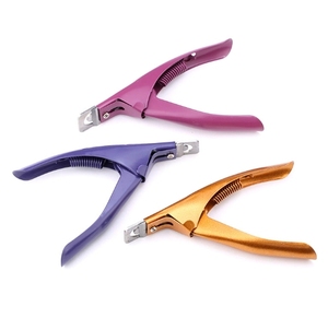 Venta caliente colorido cortaúñas postizas manicura abrazadera cortaúñas tipo especial U profesional Acero inoxidable acrílico cortaúñas - Product Image 6