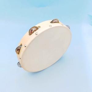 Wholesale Blank Natural Wood Tambourine <b>Drum</b> With Single Row Metal Jingles Orff Percussion Instrument For Kindergarten Teacher - Product Image 2