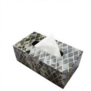 Boîte à mouchoirs multifonctionnelle écologique en bois imprimé, faite à la main, avec motifs indiens artistiques, pour la maison festive - Product Image 1