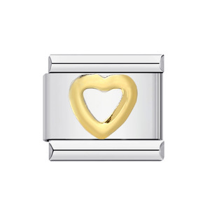 Abalorios Modulares Estilo Italiano para Pulseras, de Acero Inoxidable con Baño de Oro, Diseño de Corazón, Accesorios de Joyería DIY, Regalo Unisex - Product Image 3