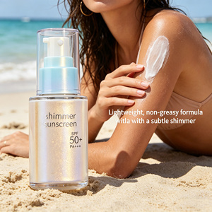 <span class=keywords><strong>Crema</strong></span> <span class=keywords><strong>Solare</strong></span> Scintillante, Finitura Luminosa Resistente all'Acqua Non Comedogenica <span class=keywords><strong>Protezione</strong></span> <span class=keywords><strong>Solare</strong></span> per Tutti i Tipi di Pelle - Product Image 5