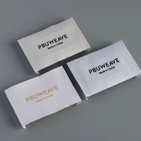 Étiquettes tissées personnalisées de qualité supérieure en coton haute densité, étiquettes pliables pour vêtements, étiquettes tissées pour col, étiquettes principales pour logo
