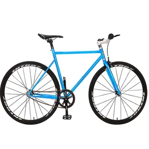 Satılık 700c yol bisikleti sabit dişli alüminyum alaşım bisiklet 700C bisiklet çelik çerçeve tek hız fixie bisiklet V fren ile Freewheels