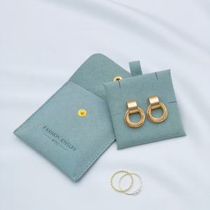 Set Personalizzato con Scatola e Pochette Portagioielli in Pelle Scamosciata Rosa, Sacchetto Portagioielli con <span class=keywords><strong>Porta</strong></span> <span class=keywords><strong>Orecchini</strong></span>, Busta Portagioielli con Bottone - Product Image 6