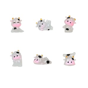 ตุ๊กตาวัวเรซิ่น Lanshuo ขนาดเล็ก 3 มิติ DIY พวงกุญแจ ตกแต่งบ้าน รูปทรงสัตว์ - Product Image 5