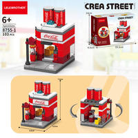LELE BROTHER Nuevo Set de Mini Bloques de Construcción Vista Callejera de la Ciudad con Tienda de Dulces, Cafetería y Juguetes para Niñas de Ensueño