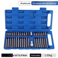 Outil de voiture Portable 40PC ensemble de forets métriques petite boîte bleue CR_V acier au vanadium S2 alliage porte-embout à main