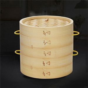 Vaporera de bambú para tamales y baozi, con capacidad para 6 capas de pan y <span class=keywords><strong>2</strong></span> niveles, accesorio para cacerolas y ollas, máquina extractora de baozi - Product Image 2