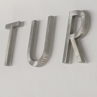 3D Aucune Lumière Fabriquées Lettre Canal Lettre Laser Cut Brosse En Acier Inoxydable Grand Or Métal Lettres Pour Mur