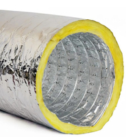 Conduit en aluminium isolé flexible pour la ventilation HVAC, renforcé de fibre de verre, anti-corrosion, pour le transport d'air