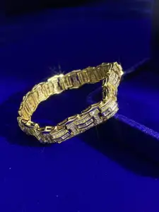 Vendite calde americano oro rosa Dubai oro giallo massiccio Moissanite diamante grosso bracciale Vintage in oro 14K 18K