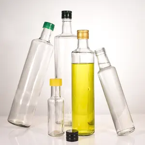 美丽的设计17盎司厨房储物产品500毫升圆形空阿甘蓖麻橄榄油玻璃瓶