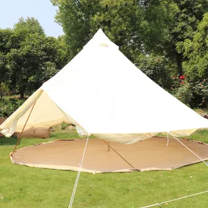 Tenda Bell 6m tahan air katun kanvas mewah keluarga Glamping Safari tenda