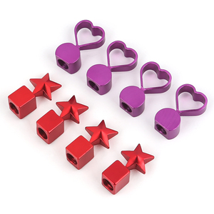 Effie thỏ mô hình 007 Phong cách hợp kim nhôm anodized hình trái tim năm sao lốp van <span class=keywords><strong>cap</strong></span> độc đáo Kỳ Quặc chống bụi phụ kiện - Product Image 1