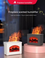 Humidificateur d'air Cheminée Flamme Diffuseurs d'arômes USB Charge Flamme Humidificateur d'air Diffuseur d'huiles essentielles pour la maison