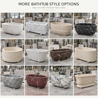 Baignoire en marbre Calacatta Arabescato sculptée à la main, baignoire de luxe en pierre cannelée pour la décoration des salles de bain d'hôtels et de villas, sur mesure
