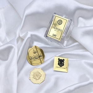 Custom <b>Logo</b> Printed Waterproof Adhesive 3d Embossed Electroplate Chrome Metal Perfume Label <b>Stickers</b> for Perfume Bottle Box - Product Image 4