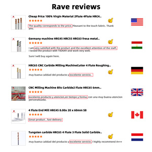 Carbide 4 Flute Carbide <span class=keywords><strong>End</strong></span> Mill inch Kích thước sản xuất rắn tungsten carbide khoan Fresa 4 Flute <span class=keywords><strong>End</strong></span> <span class=keywords><strong>Mills</strong></span> CNC máy công cụ - Product Image 6