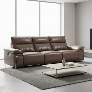Hersteller 3-Sitzer Brauner Leder-Relaxsessel mit elektrischer Verstellung, Smart <span class=keywords><strong>Recliner</strong></span>, Elektrischer Sofasessel für Wohnzimmer, Hotels, Apartments - Product Image 2