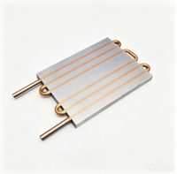 Plaque de refroidissement liquide en aluminium avec tube de cuivre intégré pour dissipateur de chaleur de chargeur de batterie de véhicule électrique à énergie nouvelle et onduleur