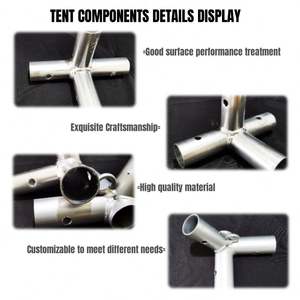 Composants de tente tubulaire quatre saisons Chenya en gros et accessoires de connecteurs de tuyaux Modèle 009 en acier pour tente à une chambre - Product Image 6