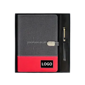 Benutzerdefinierte VIP Büro Corporate Business Notebook Geschenk Set mit Power Bank