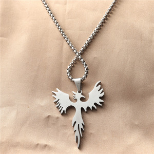 Collier pendentif Phénix en acier inoxydable pour homme, design animal géométrique, style punk rétro 23025 - Product Image 3