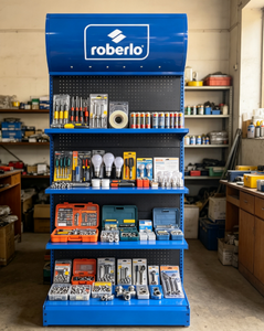 Exhibidor Azul con Logotipo Personalizado, Exhibidor Estable para Suministros de Cuidado Automotriz, Exhibidor Minorista Perfecto para Talleres de Reparación Coreanos - Product Image 1