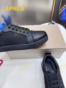 Men Black Leather <b>Canvas</b> Low Top Casual Sneakers Lace Up Flat Comfortable Daily Walking Shoes - Product Image 4